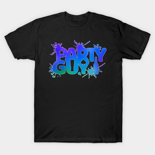 Party Guy typography design T-Shirt by goldengallery